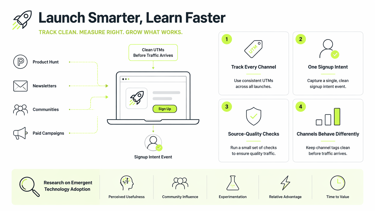 Illustration for How should launch teams track campaign traffic?