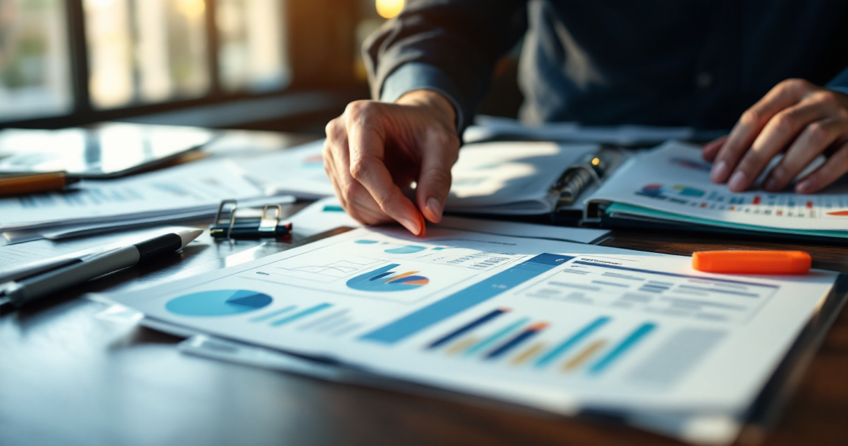 Reporting desk comparing rich layered analytics data with a simpler summary view