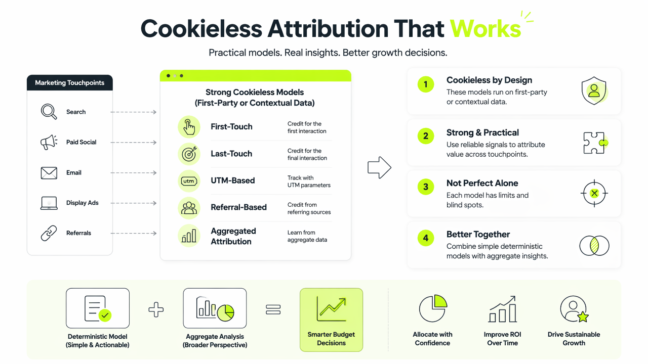 Illustration for Which attribution models work without third-party cookies?