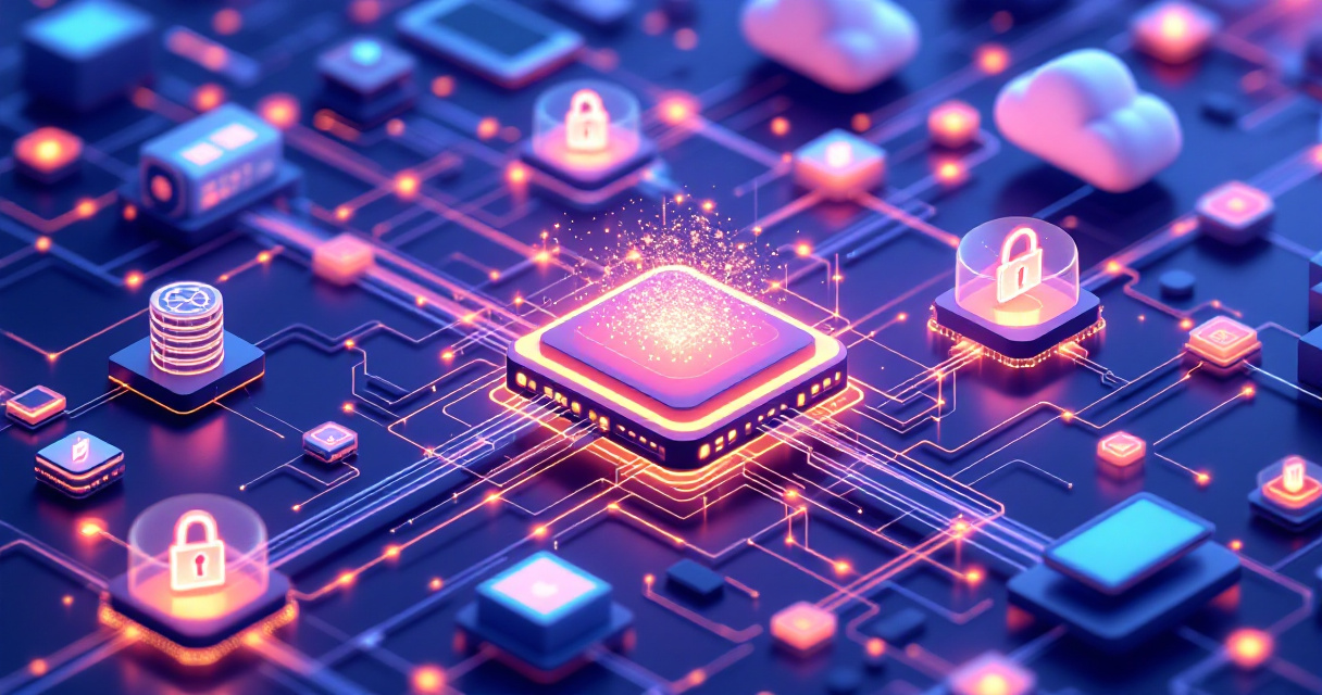 Abstract network of devices and servers symbolizing cookieless analytics and privacy‑first data tracking