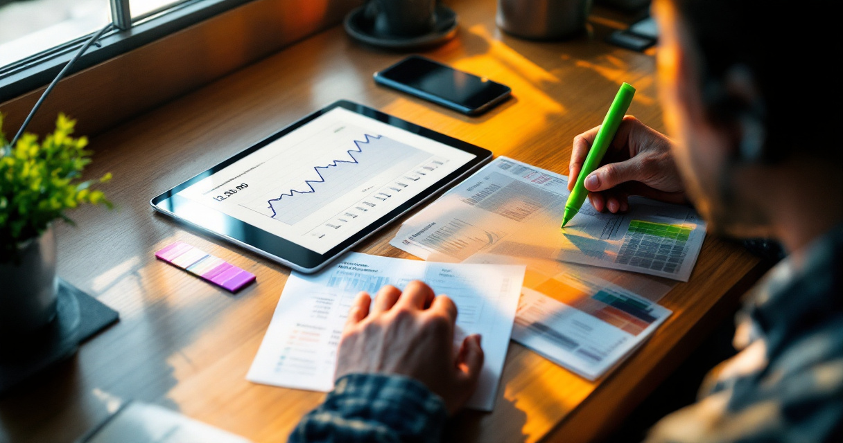 Analyst separating genuine website demand from noisy analytics signals at a desk
