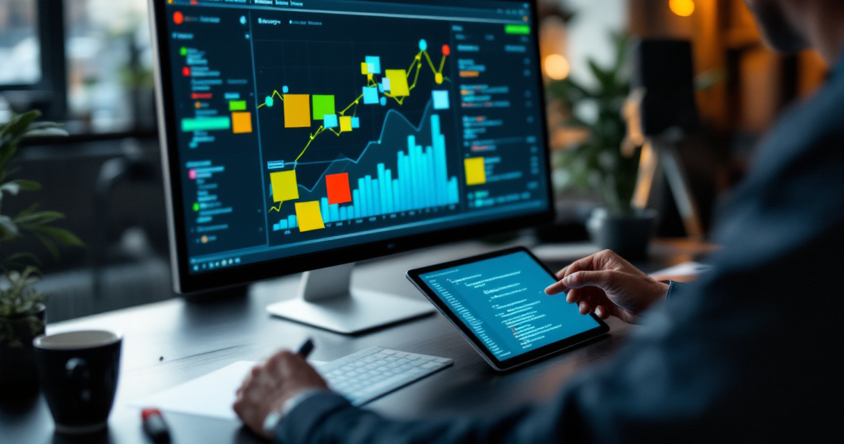 Over-the-shoulder analytics review focused on developer behavior signals rather than simple traffic counts