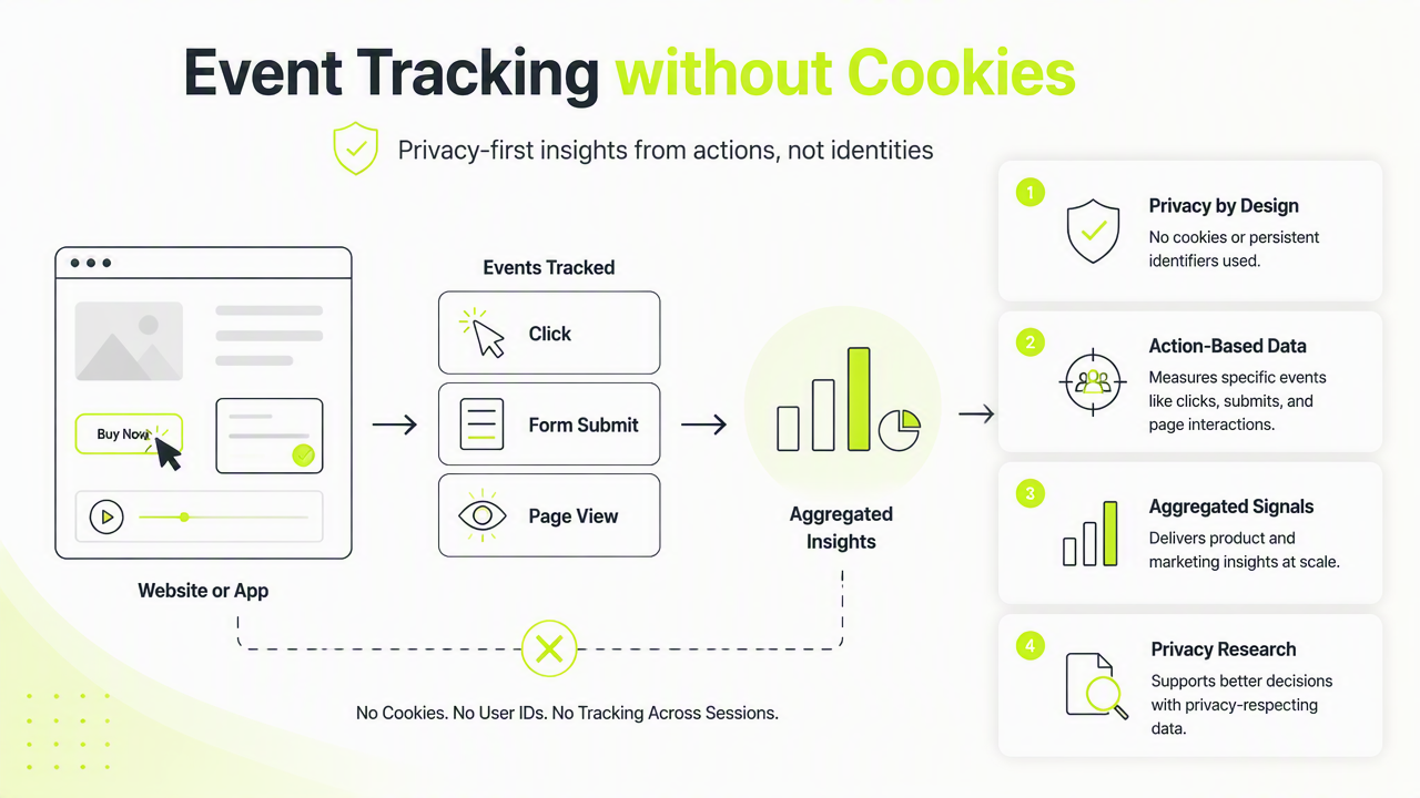 Illustration for What is event tracking without cookies?
