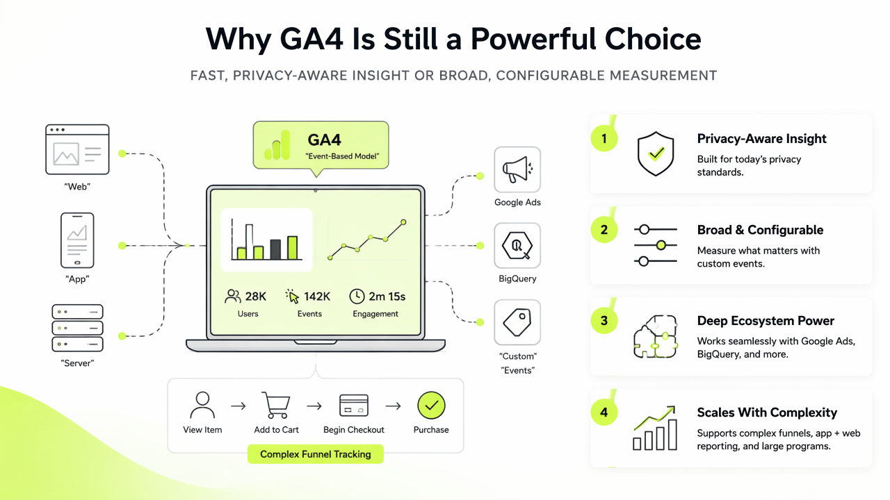 Illustration for Faurya vs Google Analytics 4: the 2026 decision table