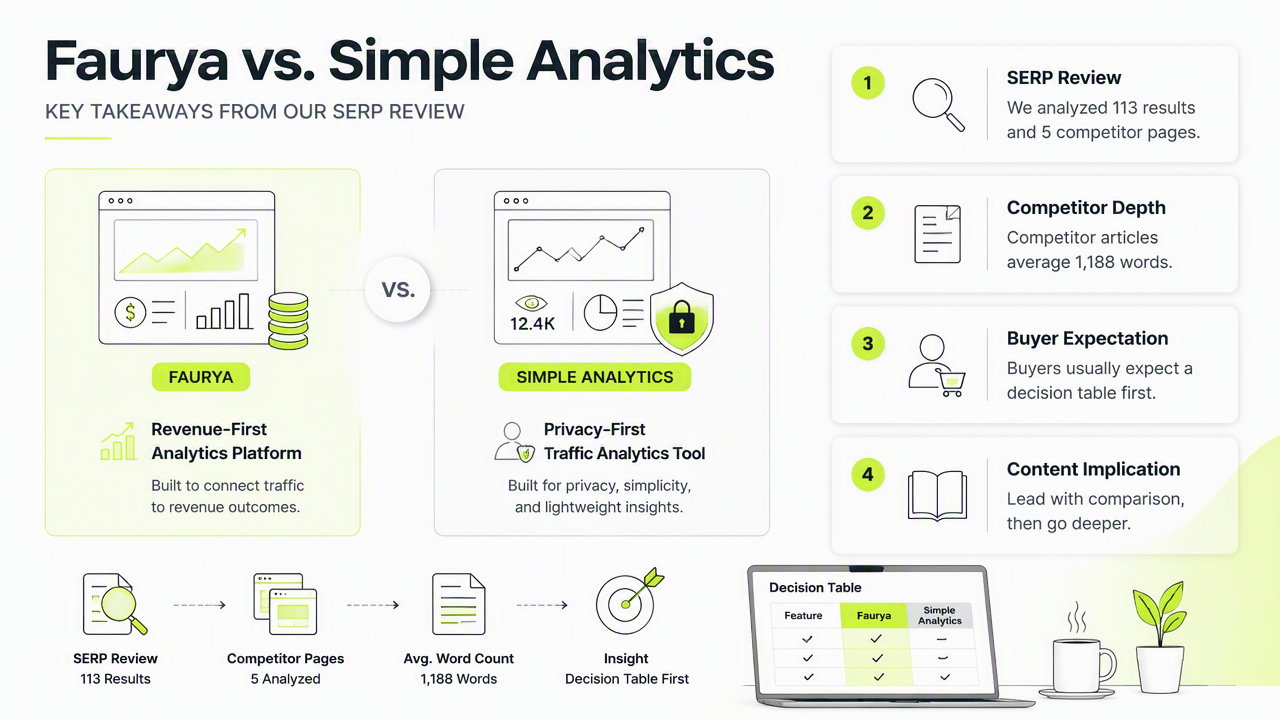 Illustration for Faurya vs Simple Analytics at a glance