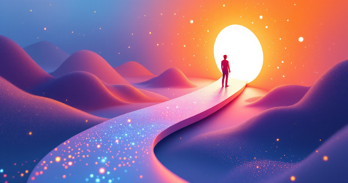 Conceptual illustration of a visitor entering a website journey, highlighting the first interaction touchpoint