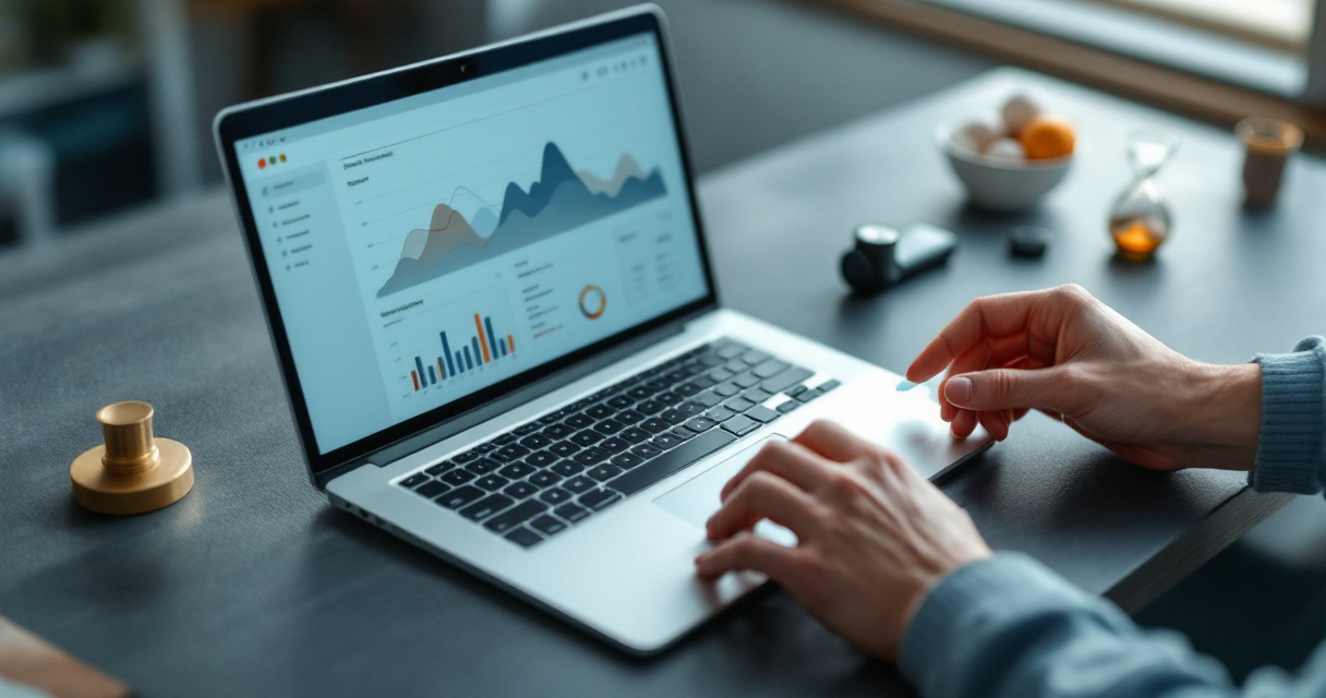 Hands compare simple analytics criteria using privacy, speed, and setup objects
