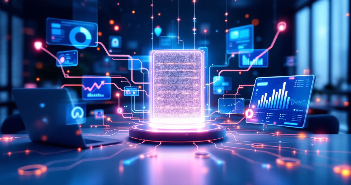 Privacy‑first analytics system with protected data streams flowing into secure server hub