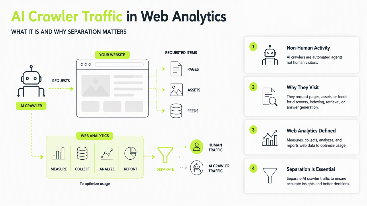 Illustration for What is AI crawler traffic in web analytics?
