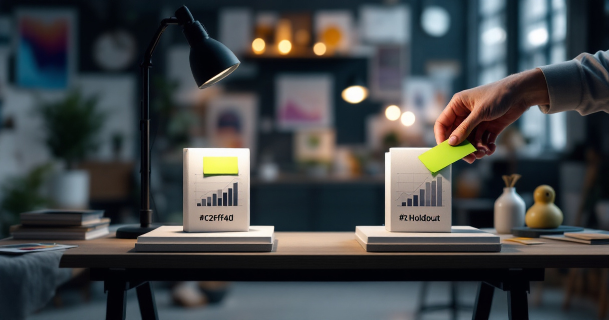 Controlled marketing test setup illustrating incrementality measurement before scaling a channel