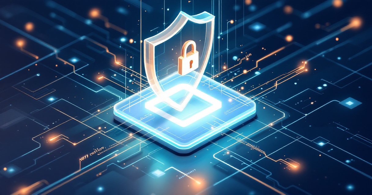 Shield protecting flowing website analytics data streams symbolizing GDPR compliance and privacy protection