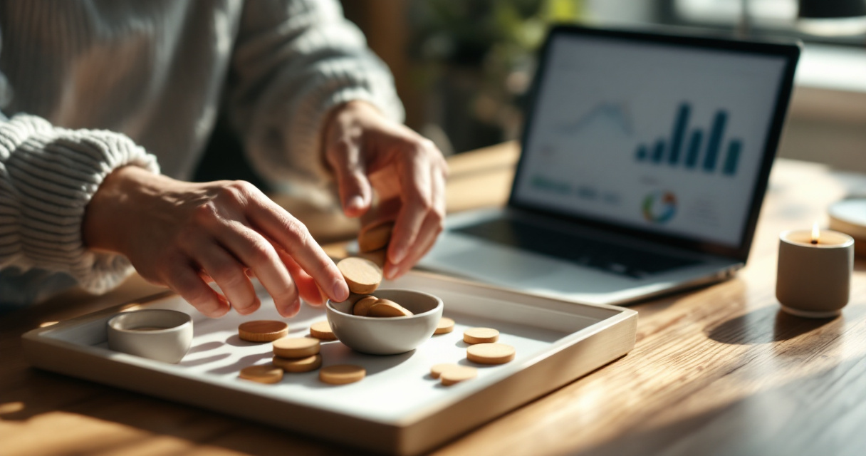 Founder sorting simple source tracking tokens beside a minimal analytics setup