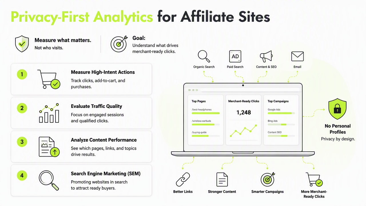 Illustration for What should affiliate sites measure without profiling?
