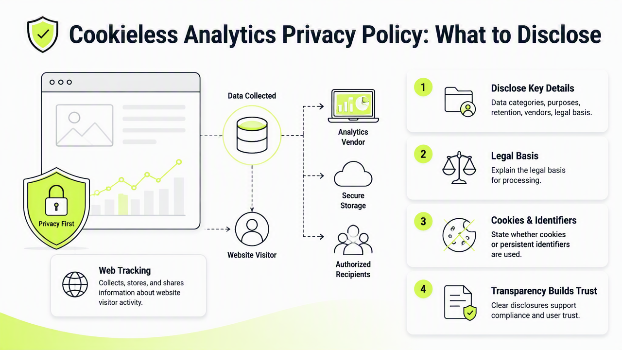 Illustration for What a cookieless analytics policy must disclose