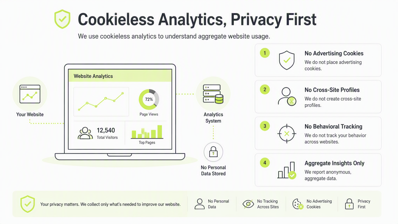 Illustration for Sample wording for cookieless analytics