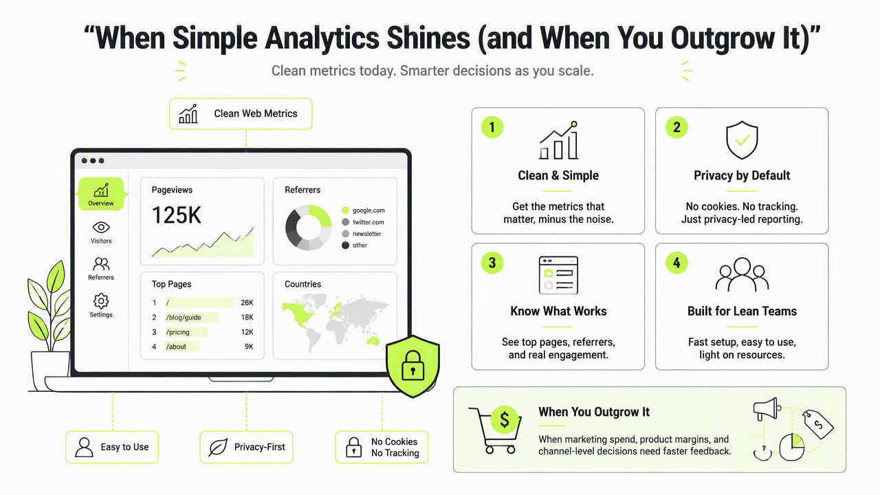 Illustration for Where Simple Analytics works, and where stores outgrow it