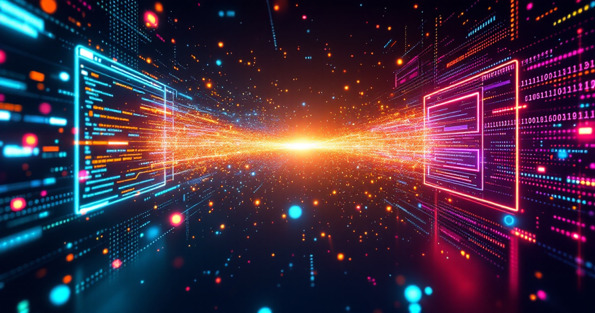 Data particles passing through different filters representing why analytics platforms report different traffic numbers