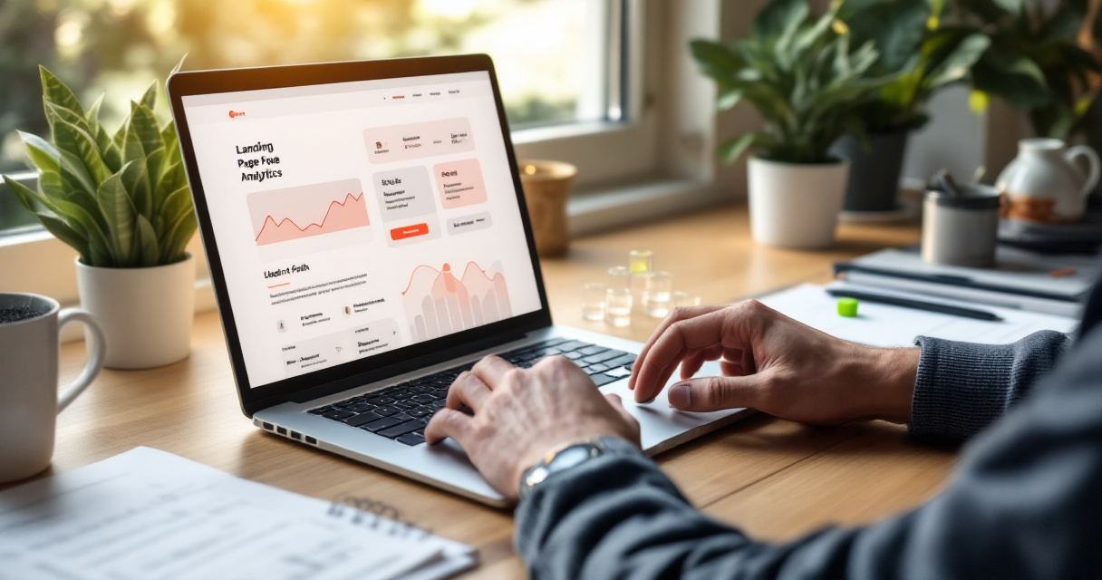 Founder reviews landing page analytics focused on understanding trust and action signals