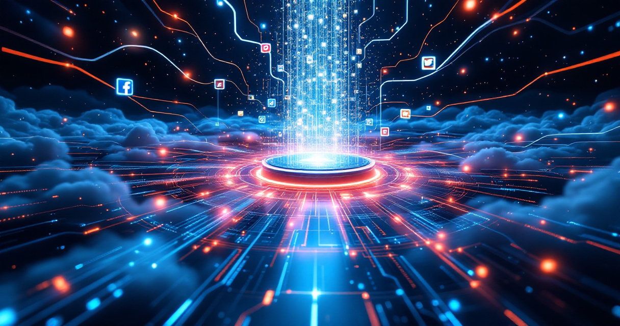 Server-side data events flowing from secure infrastructure to social platform nodes without cookies