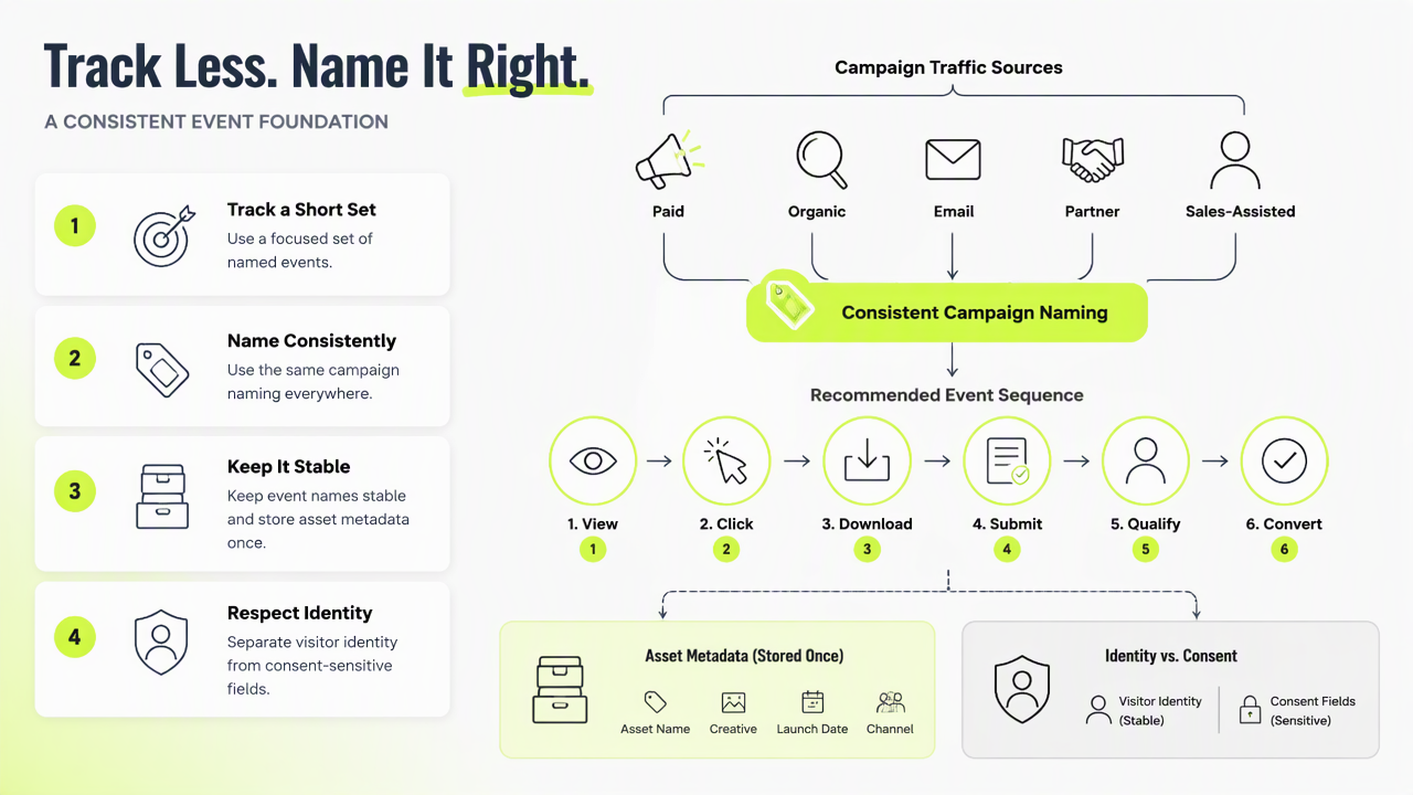 Illustration for Which events and campaign rules should teams track?