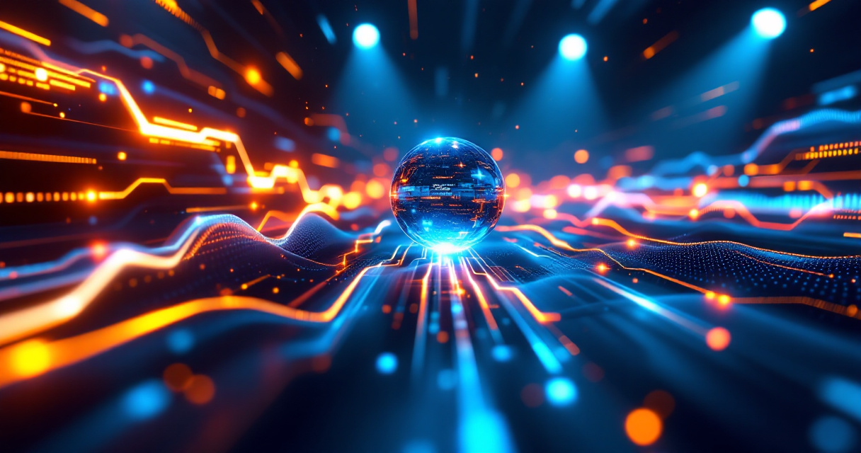 Abstract visualization of multiple marketing channels competing for attribution credit for a single purchase