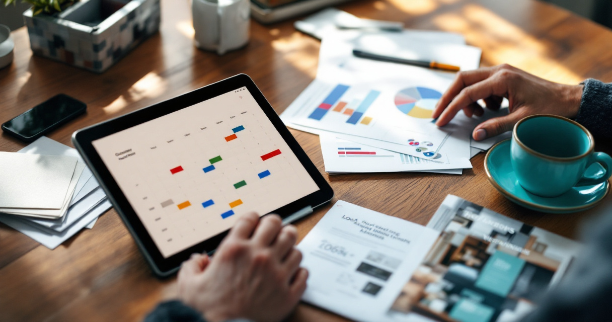 Hotel manager reviewing booking patterns, reservation notes, and market signals to forecast future room demand