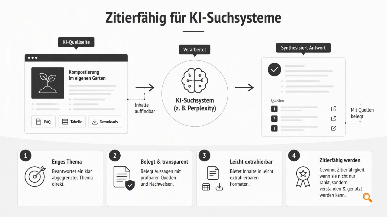 Illustration for Was eine zitierfähige KI-Quellseite ausmacht