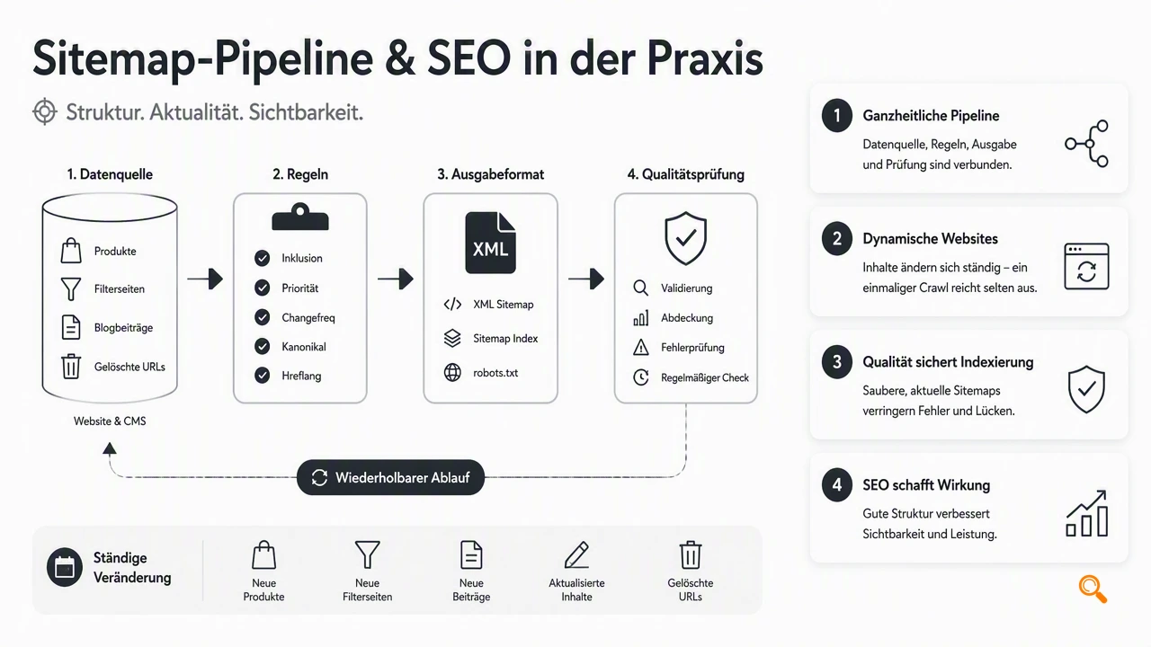 Illustration for Wie entsteht eine zuverlässige Sitemap-Pipeline?