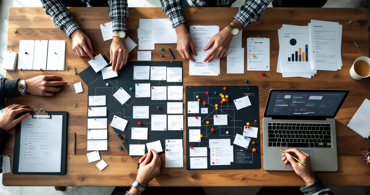 Hands organizing a scalable Bing indexing workflow with site maps and status trays