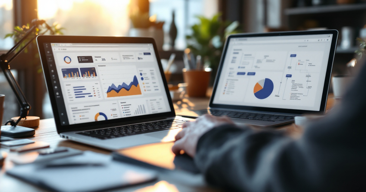 Over-the-shoulder SEO workspace illustrating faster URL discovery and indexing workflow