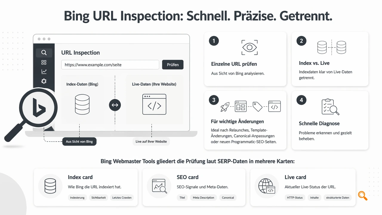 Illustration for Was prüft das Bing URL Inspection Tool?