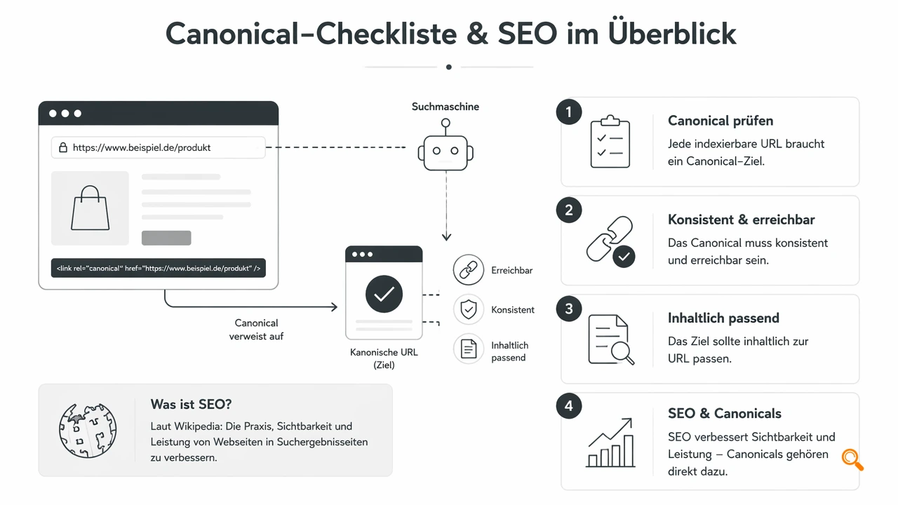Illustration for Was prüft eine Canonical-Checkliste zuerst?