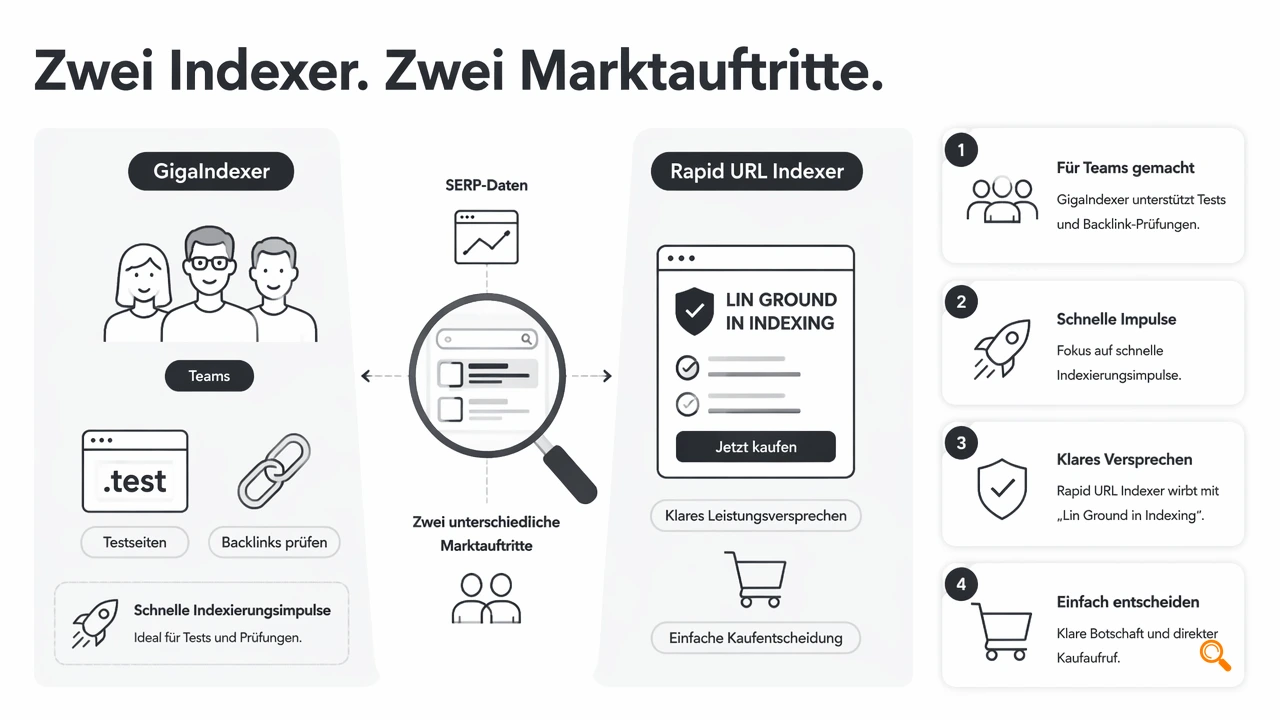 Illustration for GigaIndexer vs Rapid URL Indexer im Kurzvergleich