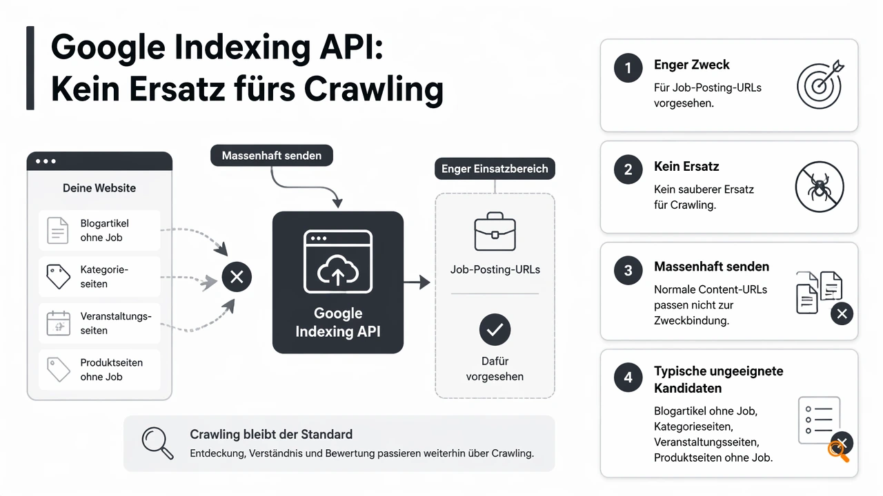 Illustration for Warum die Google Indexing API selten passt