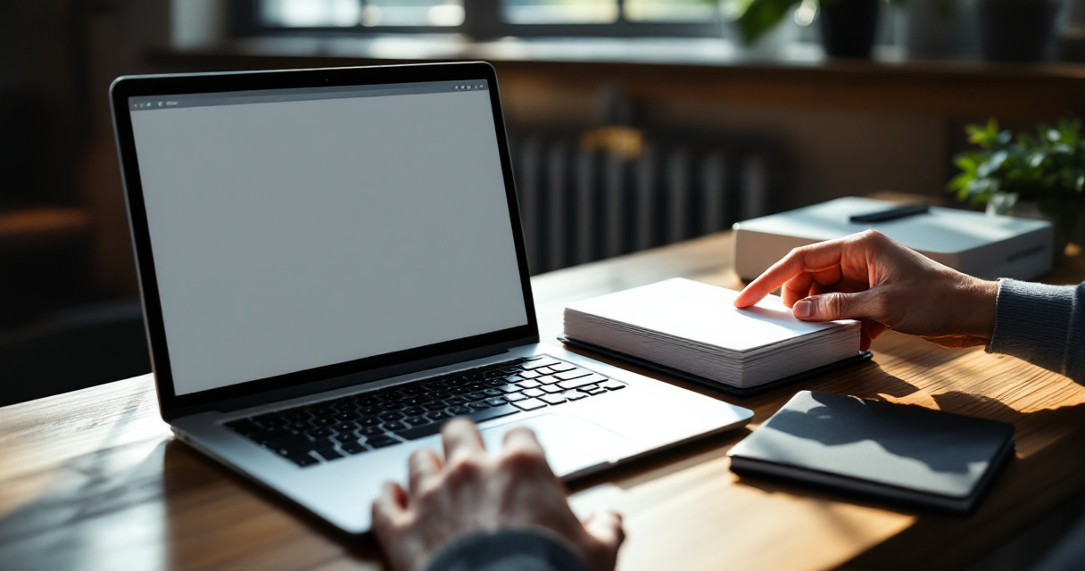 Conceptual scene of webpages being pushed directly into a search engine device from an SEO desk