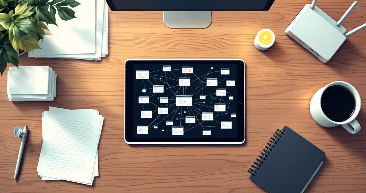 Visual metaphor of sitemap feeds and crawl signals guiding search engine discovery