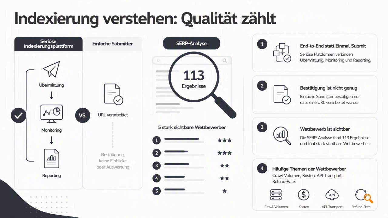 Illustration for Welche Kriterien trennen seriöse Indexierungsplattformen von einfachen Submittern?