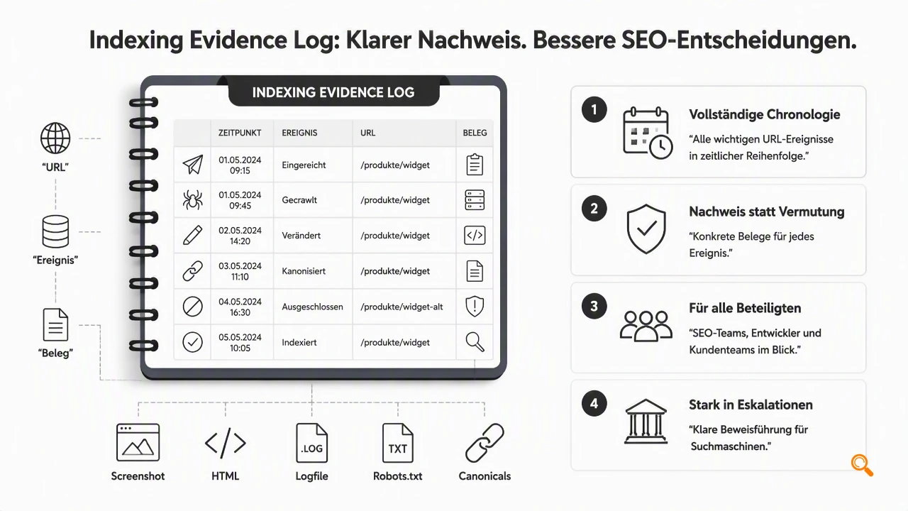 Illustration for Was gehört in ein Indexing Evidence Log?