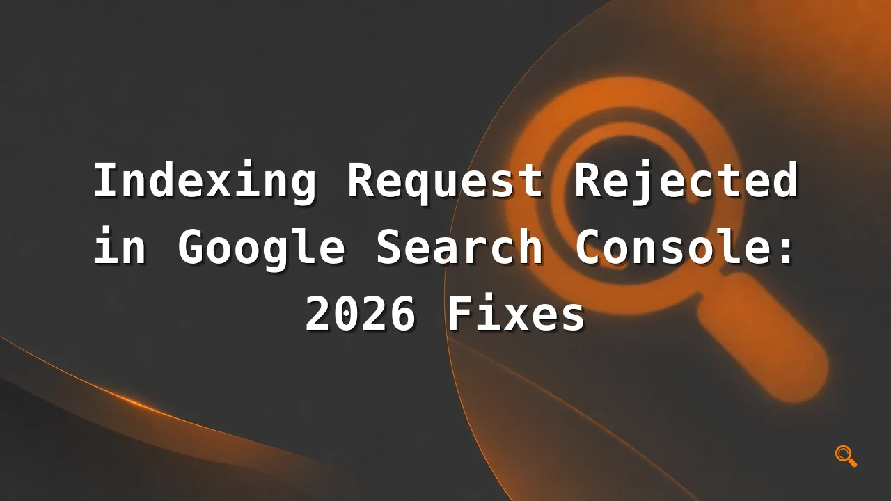 Featured image for: Indexing Request Rejected in Google Search Console: 2026 Fixes