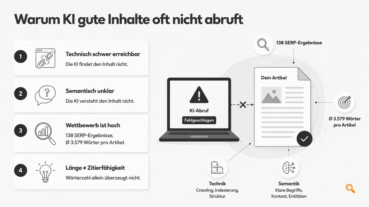Illustration for Warum scheitert KI-Abruf trotz guter Inhalte?