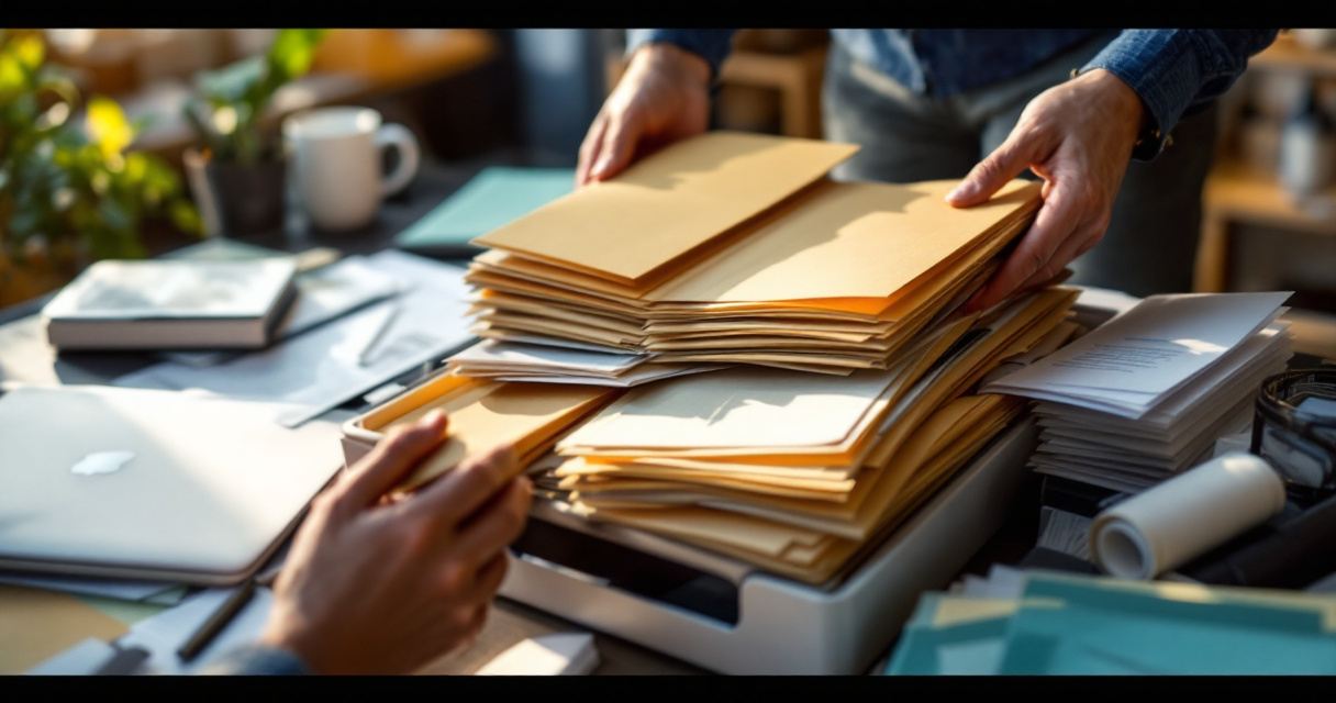 Hands removing duplicate materials to reduce low-value URL clutter and crawl demand