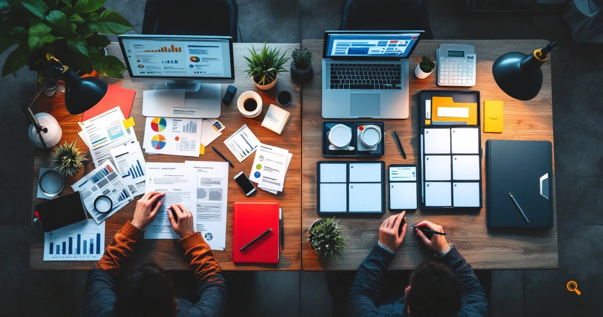 Side by side comparison of broad SEO research workspace and focused URL indexing station