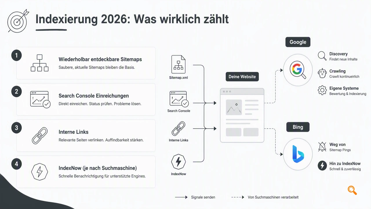Illustration for Welche Indexierungswege funktionieren 2026?