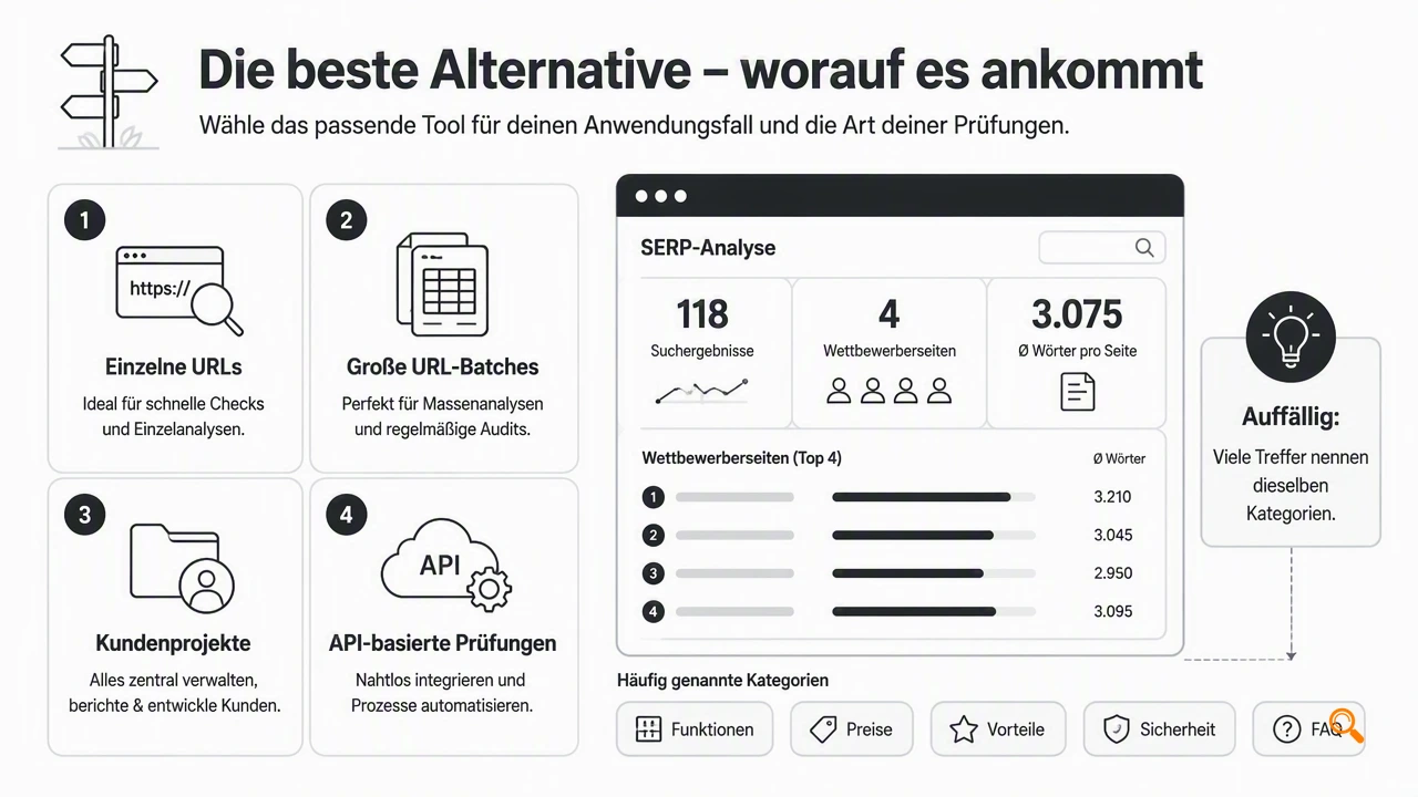 Illustration for SpeedyIndex alternatives nach Einsatzfall