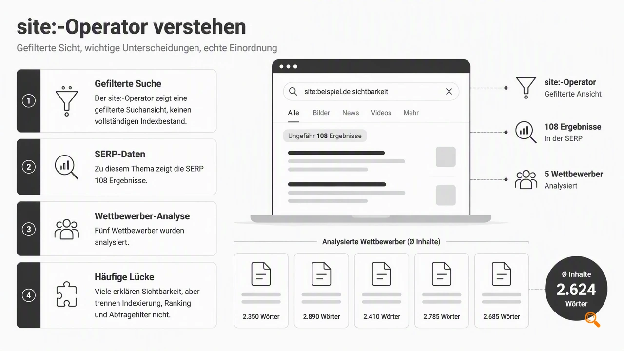 Illustration for Warum der site:-Operator kein Indexbeweis ist