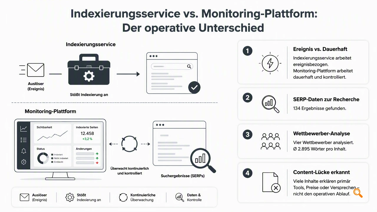 Illustration for Was unterscheidet Indexierungsservice und Monitoring-Plattform?