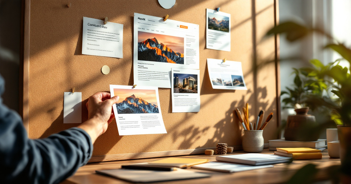 Content review board showing duplicate and thin page layouts that may not be indexed