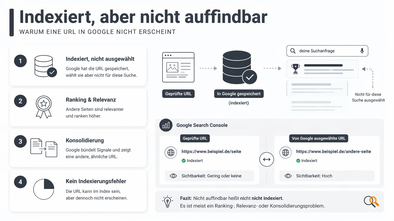 Illustration for Warum ist eine URL indexiert, aber nicht auffindbar?