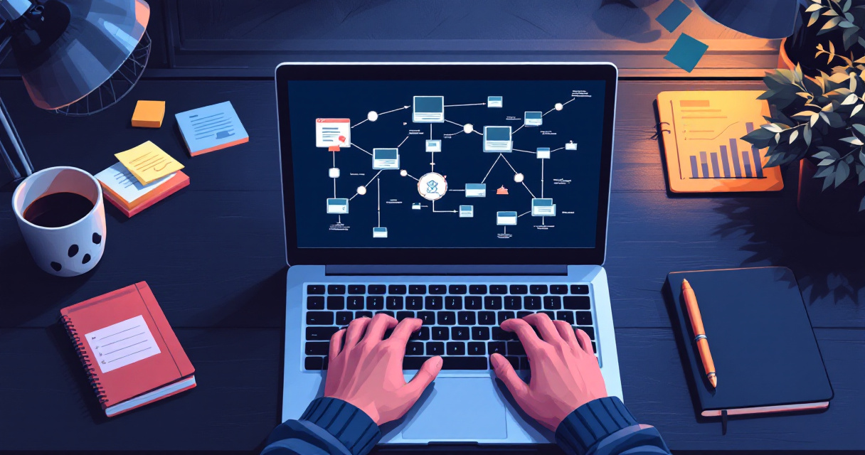 Developer reviewing broken website crawl paths and technical signals causing pages to drop from index