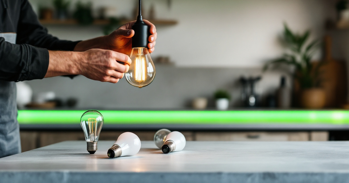 Modern LED bulbs showing classic incandescent shape and base design